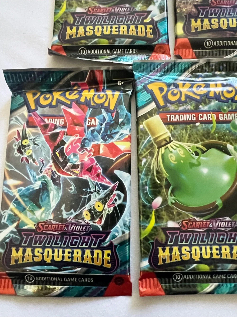 Pokemon Twilight Masquerade Booster Packs - Green/Black/Red/Blue